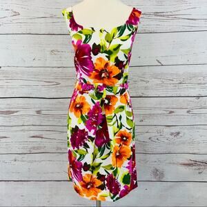 Emma and Michelle floral sheath dress with belt